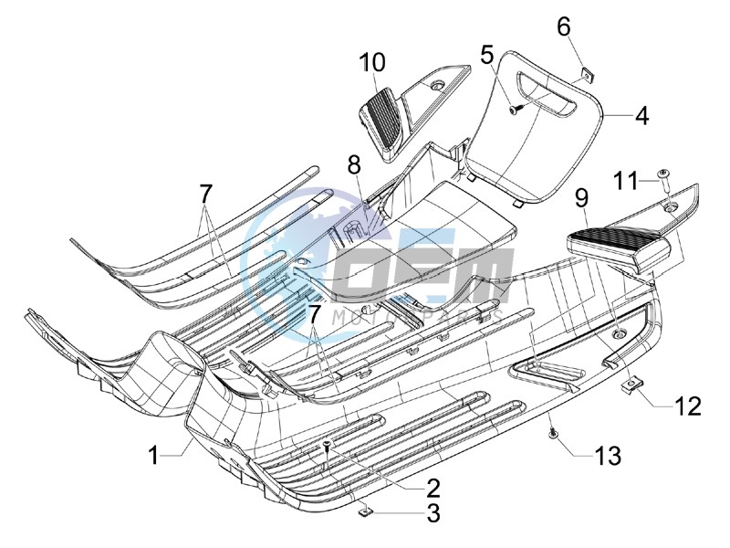 Central cover - Footrests