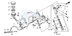 CB1300SA9 UK - (E / ABS BCT MKH MME TWO TY2) drawing RR. BRAKE MASTER CYLINDER (CB1300A/CB1300SA)