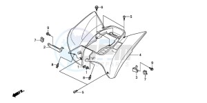 TRX300EX SPORTRAX 300EX drawing REAR FENDER (TRX300EX'07,'08)