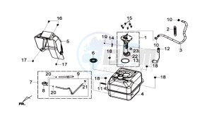 GTS 125I drawing FUEL TANK - FUEL CUT