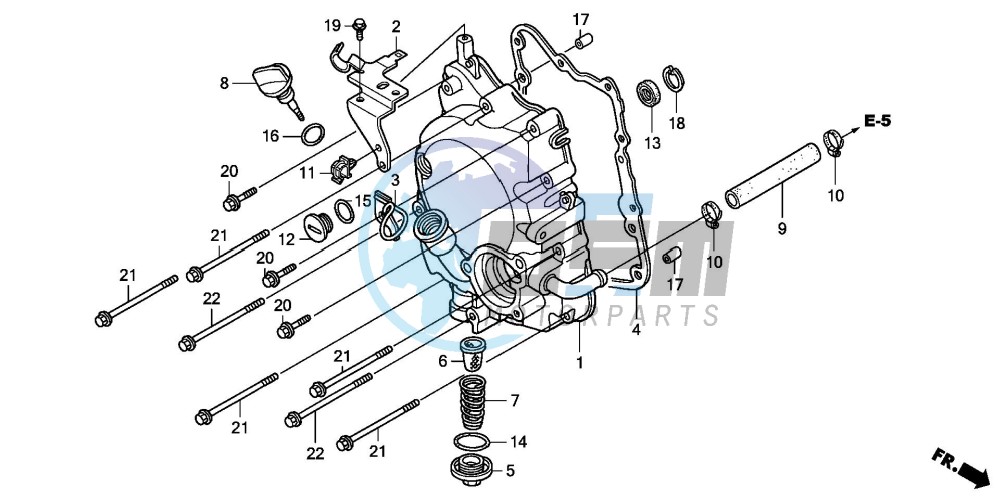 RIGHT CRANKCASE COVER (FES1257/A7)(FES1507/A7)