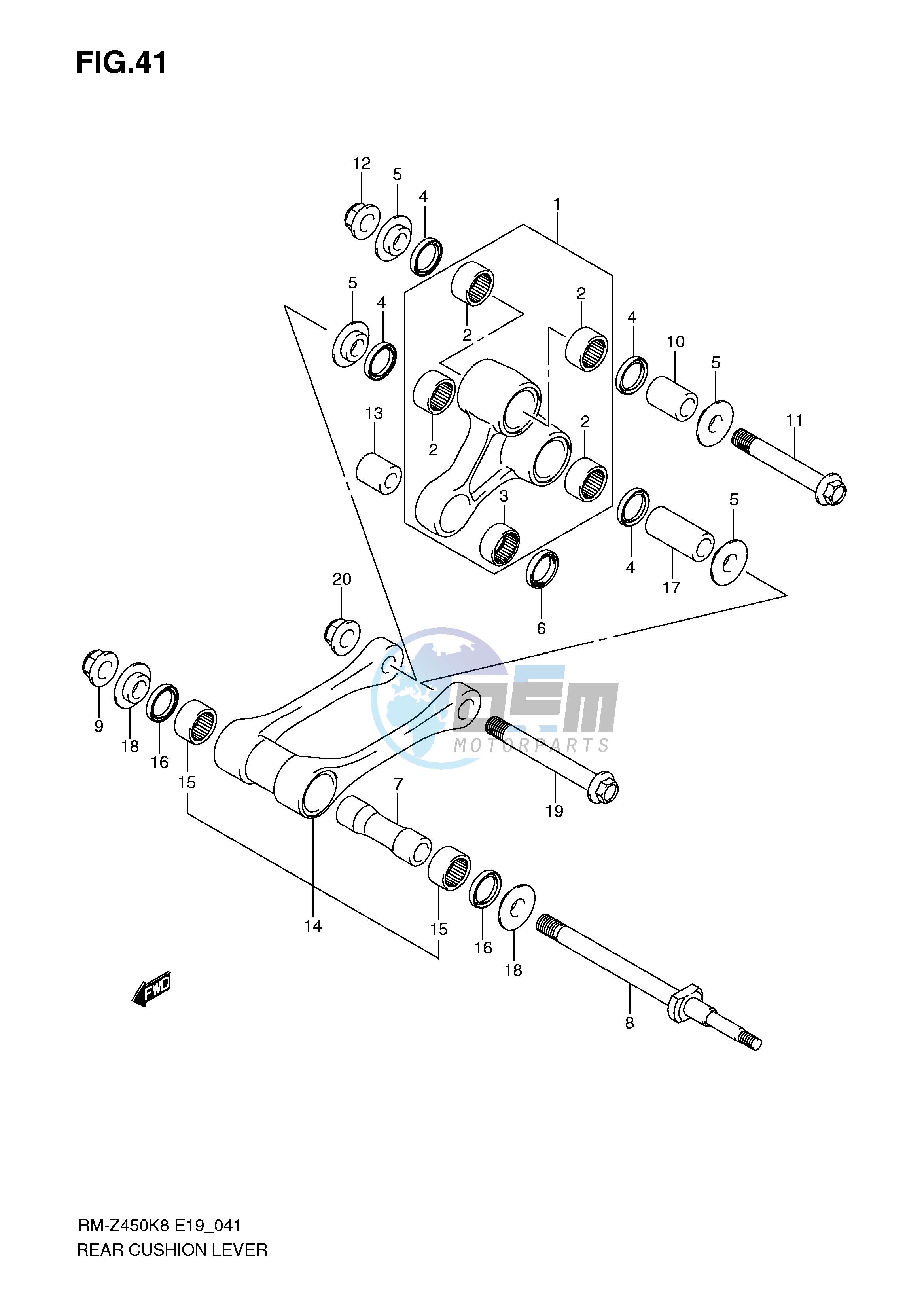 REAR CUSHION LEVER (RM-Z450K8 K9)