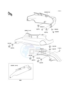 ZX 1100 D [NINJA ZX-11] (D7-D9) [NINJA ZX-11] drawing SIDE COVERS_CHAIN COVER