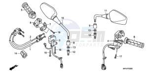 CB1000RA France - (F / CMF) drawing SWITCH/CABLE/MIRROR