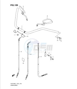 VLR1800 drawing HANDLEBAR (VLR1800UFL1 E19)