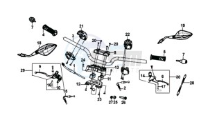 JET 14 125I/X8A L7 drawing HANDLEBAR / BRAKE LEVERS /CABLES