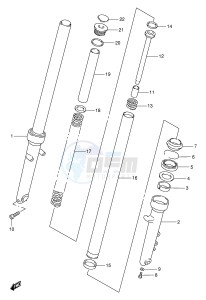 TU250X (E2) drawing FRONT DAMPER (MODEL V W X)