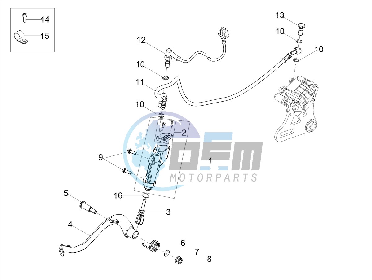 Rear master cylinder