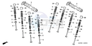 VFR8009 U / MME TWO drawing CAMSHAFT/VALVE (REAR)