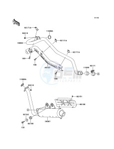 KFX700 KSV700ABF EU drawing Muffler(s)