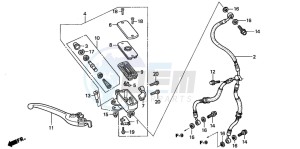 CB900F 919 drawing FR. BRAKE MASTER CYLINDER