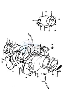 A100 (K-L-M-N-4) drawing CRANKCASE COVER (A100-4,K,L,M)