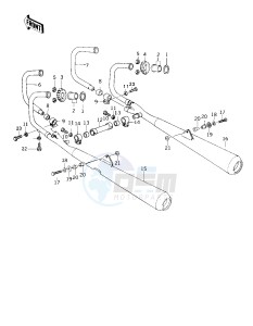 KZ 1000 C [POLICE 1000] (C2-C4) [POLICE 1000] drawing MUFFLERS -- 79-81 C2_C3_C4- -