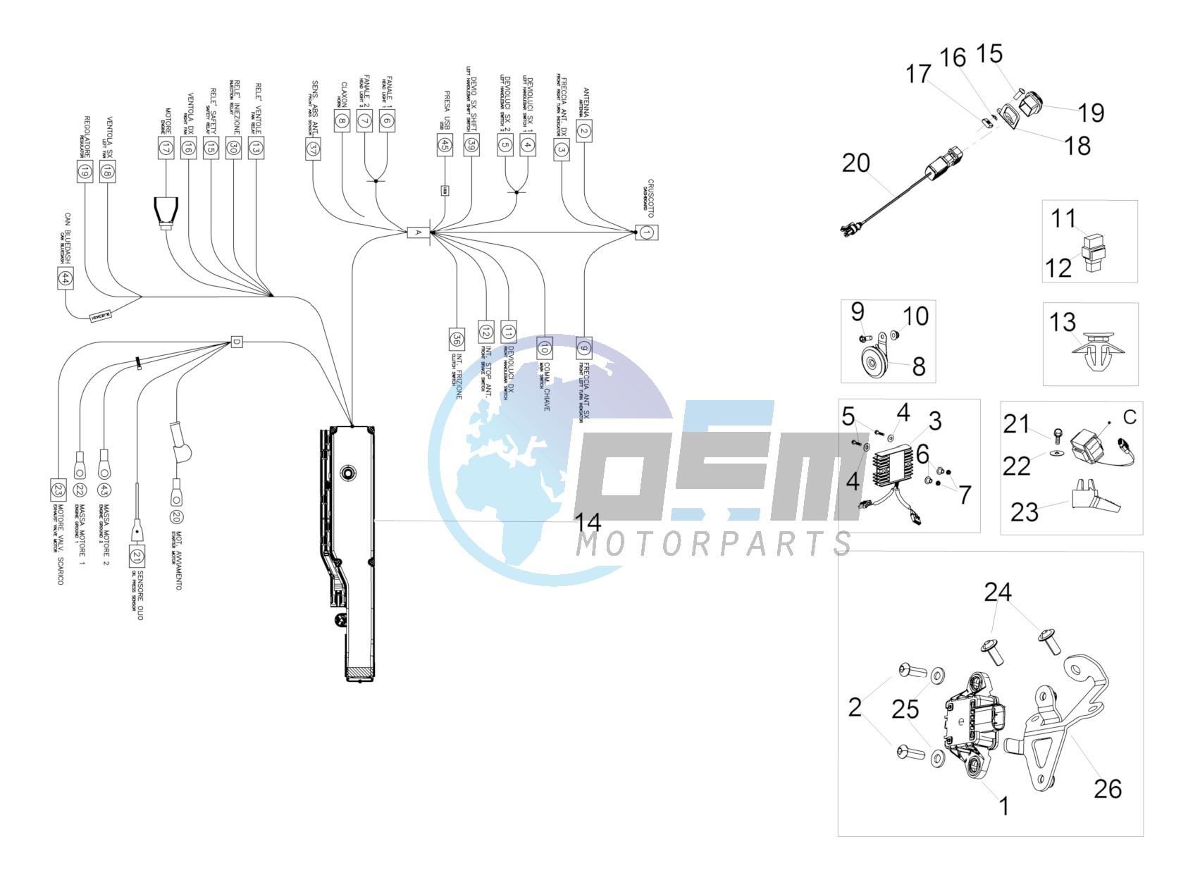 Front electrical system