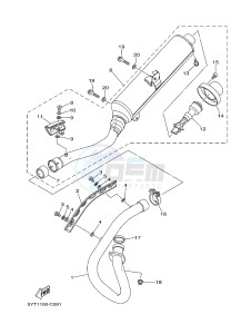 YFM350 YFM35RB RAPTOR 350 (1BS8 1BS7) drawing EXHAUST