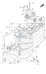 DF 150 drawing Intake Manifold/Throttle Body