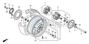 CB1300A CB1300SUPER FOUR drawing REAR WHEEL