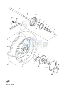 FJR1300A FJR1300A ABS (1MC1,1MC2 1MC6) drawing REAR WHEEL