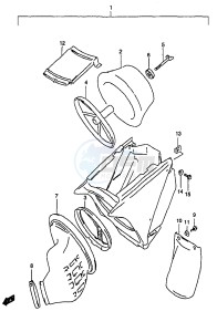 RM250 (T-V-W-X-Y) drawing AIR CLEANER