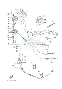 YFM700R YFM7RD RAPTOR 700R (1PE2 1PE3 1PE4) drawing STEERING HANDLE & CABLE