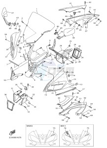 YZF-R6 600 R6 (2CX4 2CX5) drawing COWLING 1