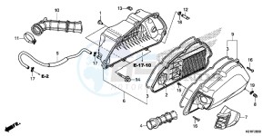 SH125AE SH125A UK - (E) drawing AIR CLEANER