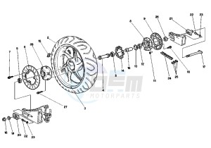 PLANET 125 drawing REAR WHEEL 6 SPOKES (1ST SERIE)