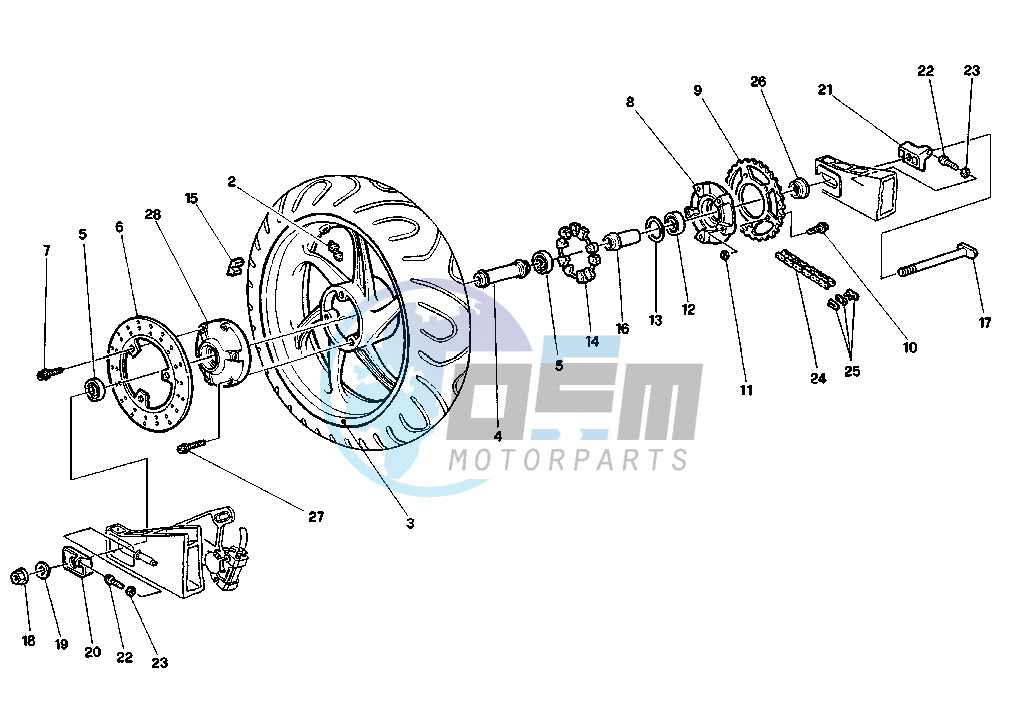 REAR WHEEL 6 SPOKES (1ST SERIE)