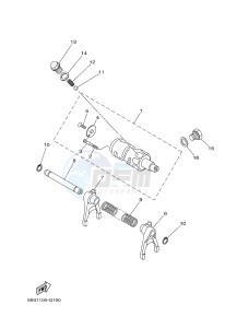 YXR700F YXR7FD RHINO 700 (1RBE 1RBF 1RBG 1RBH) drawing SHIFT CAM & FORK