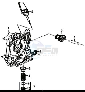 ORBIT III 50 (25 KM/H) (XE05W1-NL) (L8-M0) drawing R. CRANK CASE COVER