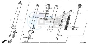 CB600FAD Hornet - CB600F ABS England - (3ED) drawing FRONT FORK