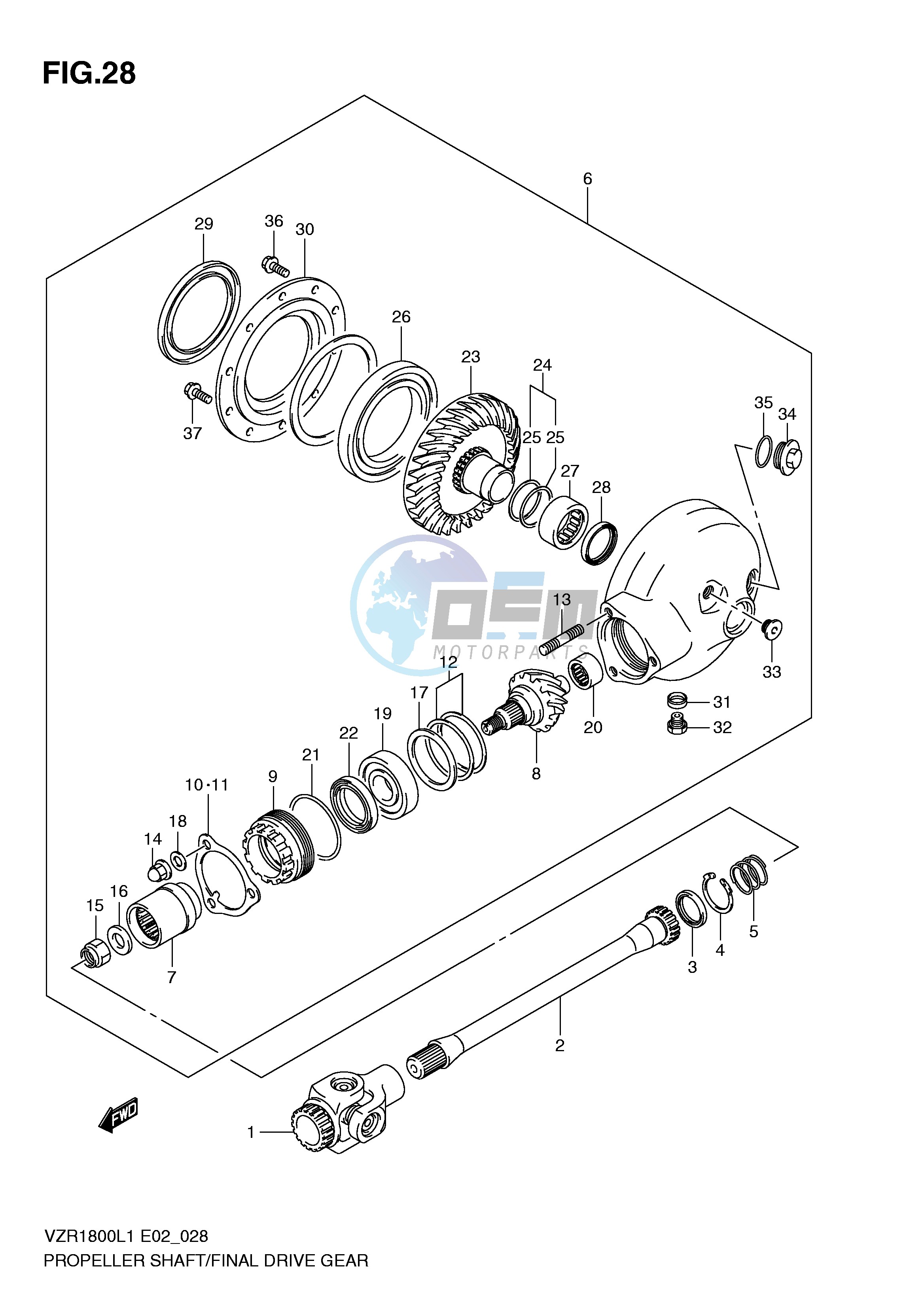 PROPELLER SHAFT FINAL DRIVE GEAR (VZR1800L1 E24)