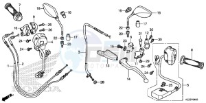 CRF250LE CRF250L Korea - (KO) drawing HANDLE LEVER/SWITCH/CABLE/MIRROR