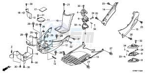 SH300C drawing FLOOR PANEL/PILLION STEP