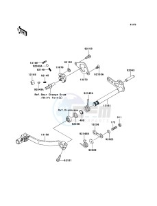 KX250F KX250W9F EU drawing Gear Change Mechanism