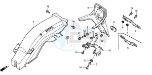 CG125M drawing REAR FENDER