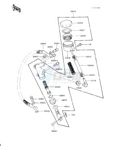 KZ 750 H [LTD] (H2-H4) [LTD] drawing REAR MASTER CYLINDER -- 81-83 H2_H3_H4- -