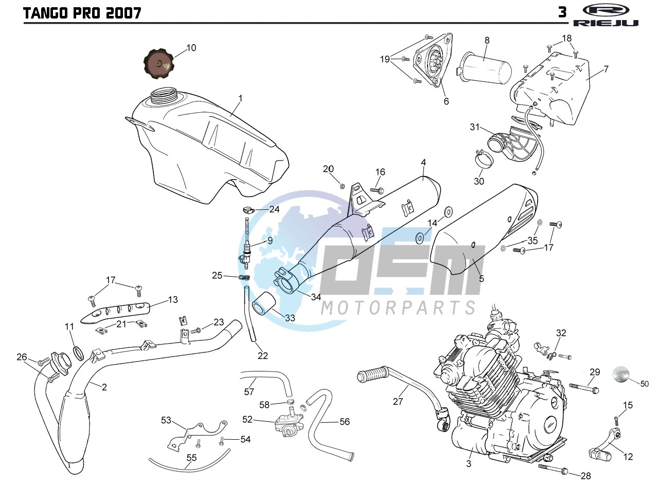 EXHAUST,RADIATOR,TANK, AIRFILTER