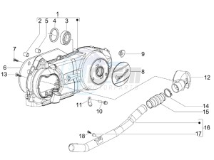 S 125 4T (Euro 3) UK drawing Crankcase cover and cooling