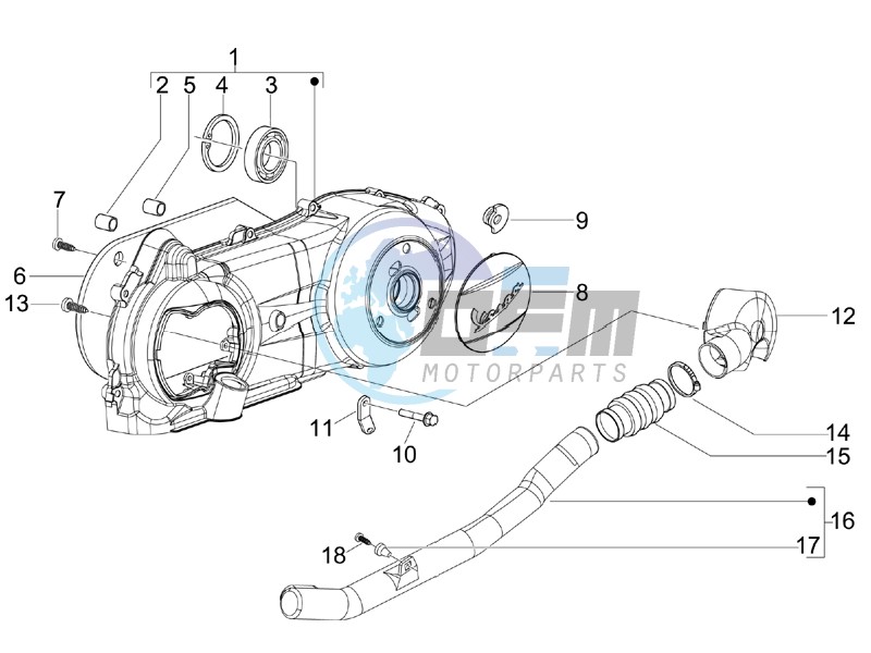 Crankcase cover and cooling