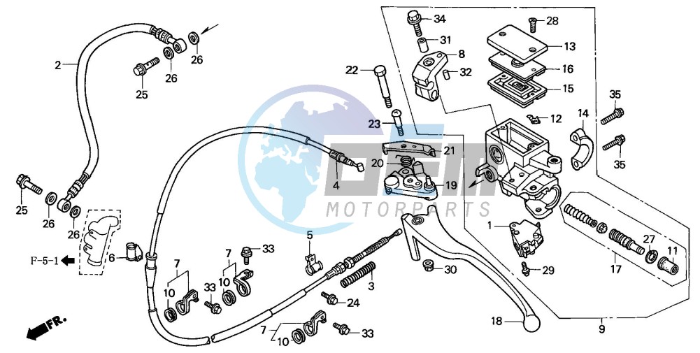 RR. BRAKE MASTER CYLINDER