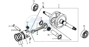 JET EURO X 50 BC ENGINE drawing CRANKSHAFT / PISTON / PISTON RING