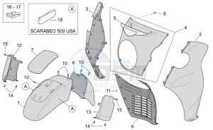 Scarabeo 500 drawing Front body II