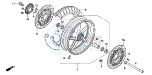 CB1300A CB1300SUPER FOUR drawing FRONT WHEEL