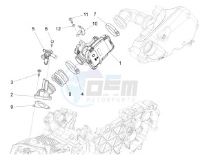 GTS Super 150 ie 4T 3V (APAC) (Au, Ex, Jp, Ri, T, V) drawing Throttle body - Injector - Union pipe