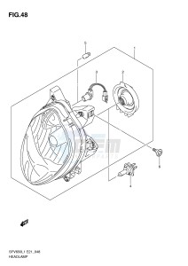 SFV650 (E21) Gladius drawing HEADLAMP (SFV650UAL1 E21)