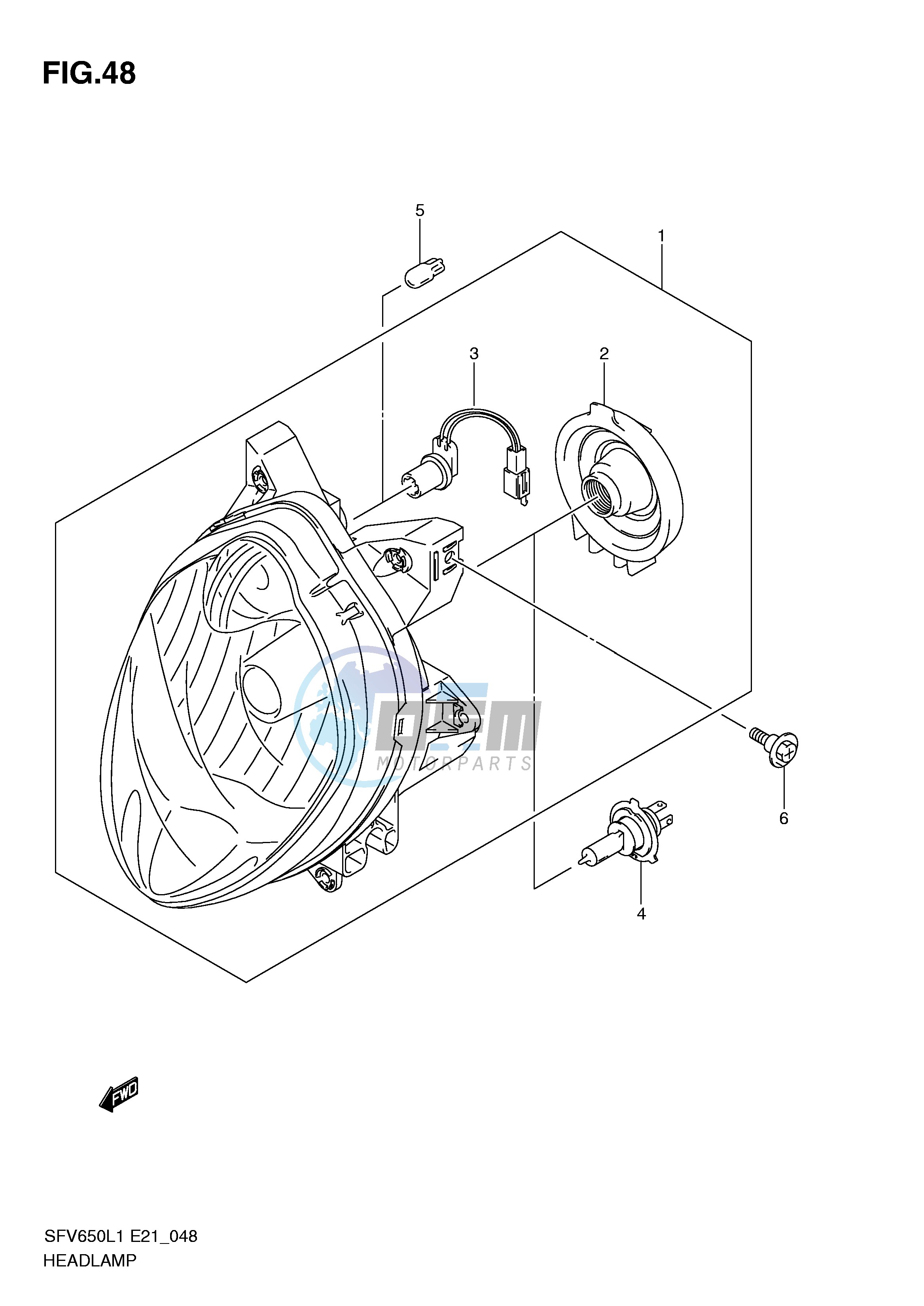 HEADLAMP (SFV650UAL1 E21)