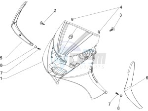 Beverly 125 drawing Front shield