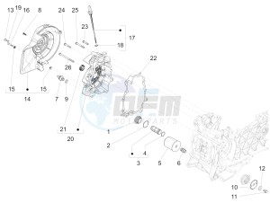 Liberty 150 iGet 4T 3V ie ABS (APAC) drawing Flywheel magneto cover - Oil filter