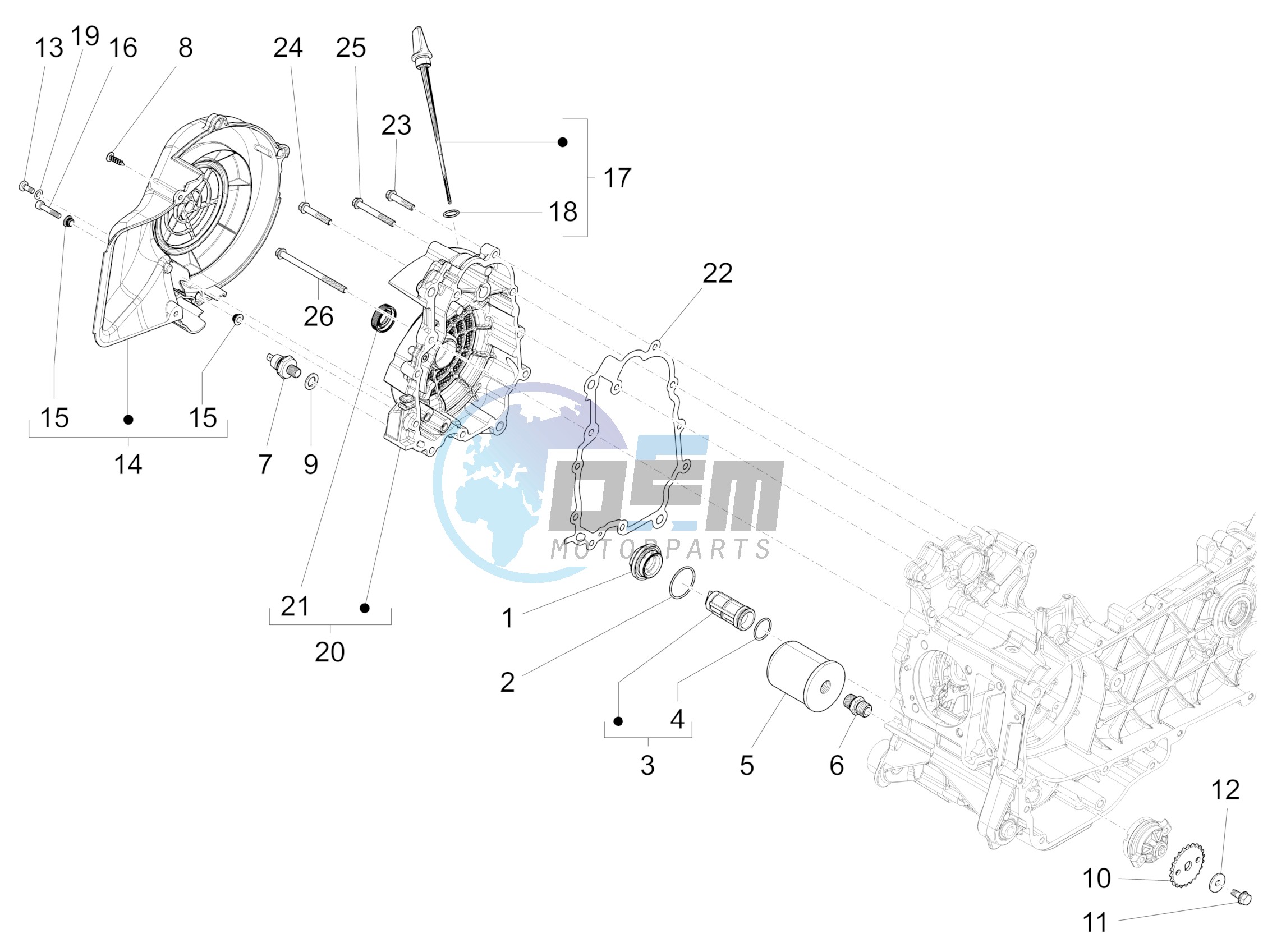 Flywheel magneto cover - Oil filter